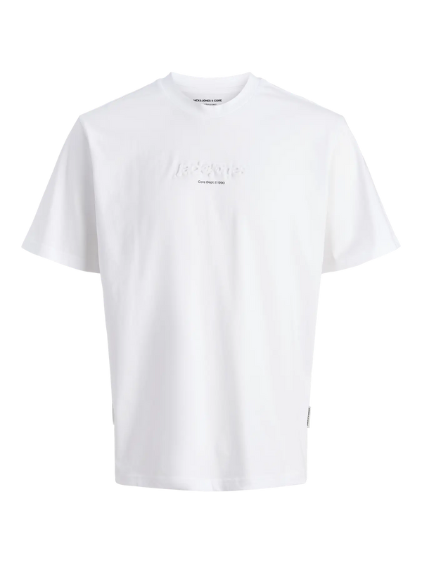 Jack & Jones Flare Embossed Logo Tee - Bright White
