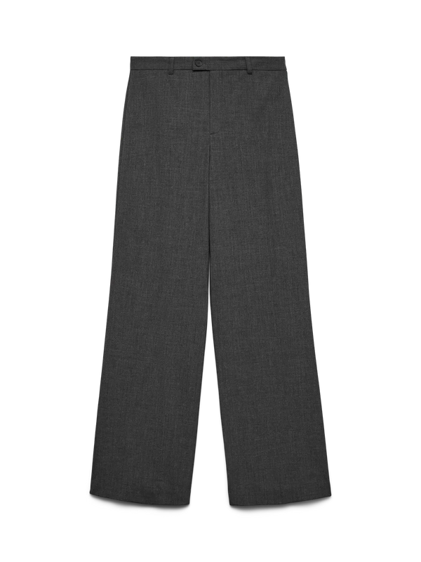 Vero Moda Texas Mid Waist Straight Pant - Dark Grey Melange