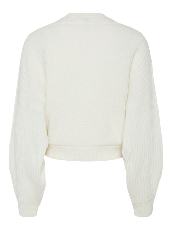 Pieces Paya Long Sleeve Two In One Knit - Cloud Dancer