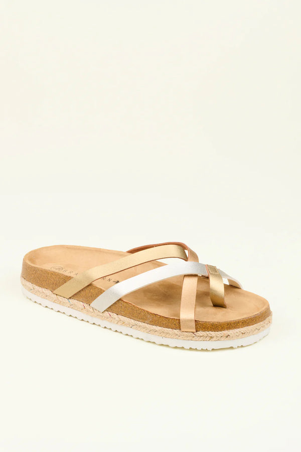 Brakeburn Metallic Multi Strap Sandals
