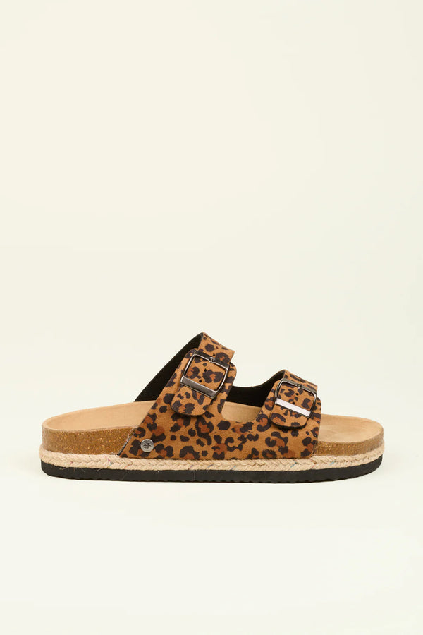 Brakeburn Leopard Flatforms Sandals