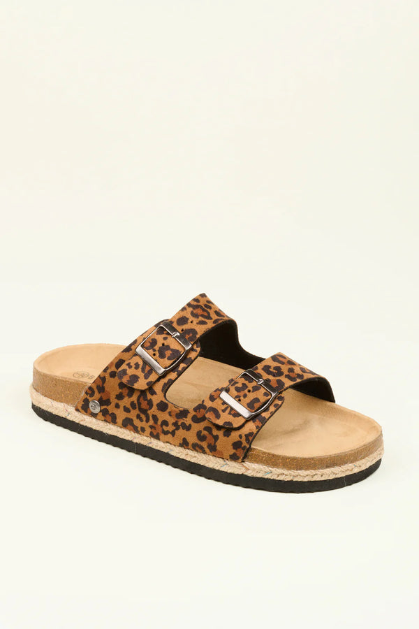 Brakeburn Leopard Flatforms Sandals