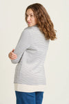 Brakeburn Stripe Cowl Neck Sweatshirt - Navy/white