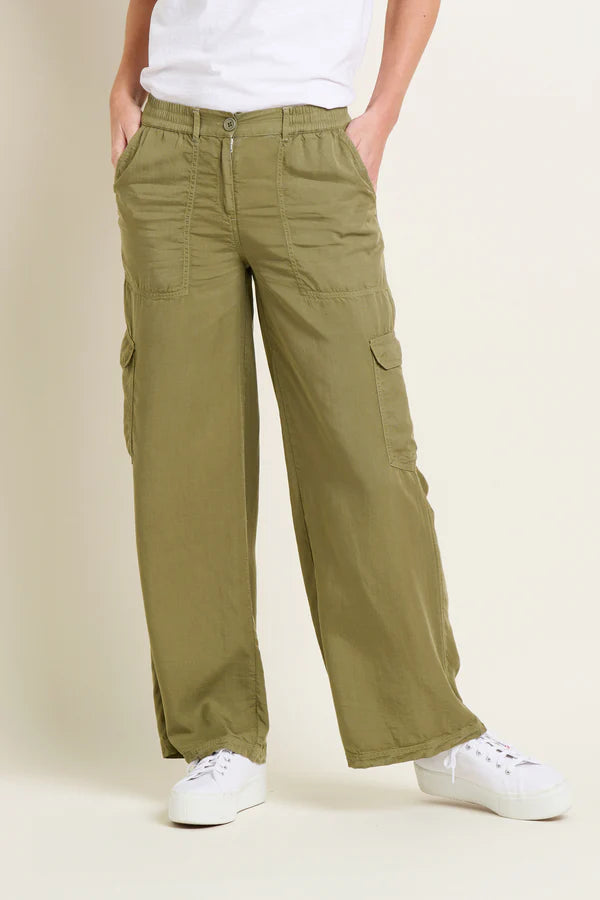 Brakeburn Wide Leg Side Pocket Trouser - Khaki