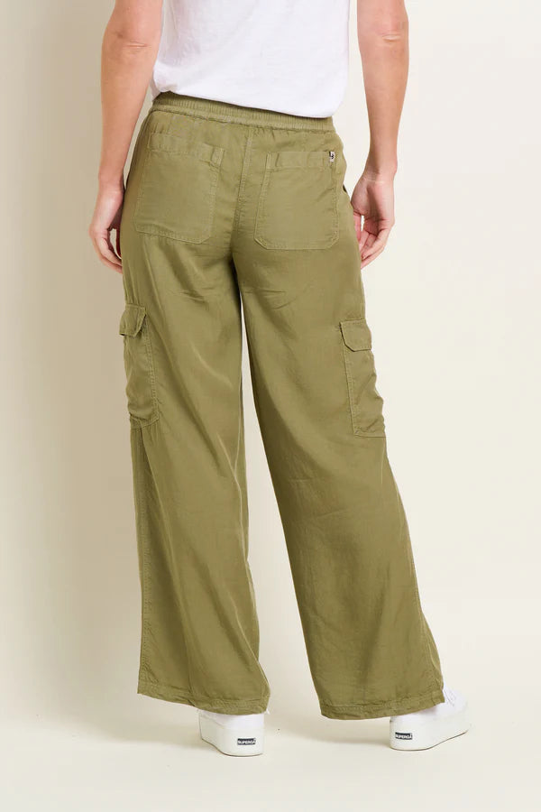 Brakeburn Wide Leg Side Pocket Trouser - Khaki