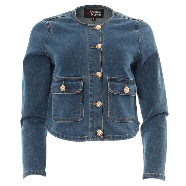 Rant & Rave Brielle Denim Jacket - Blue Denim