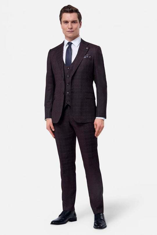 Benetti Elijah 3 Piece Suit - Wine