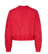 Pieces Jimma Long Sleeve V-Neck Knit Cardigan - Goji Berry