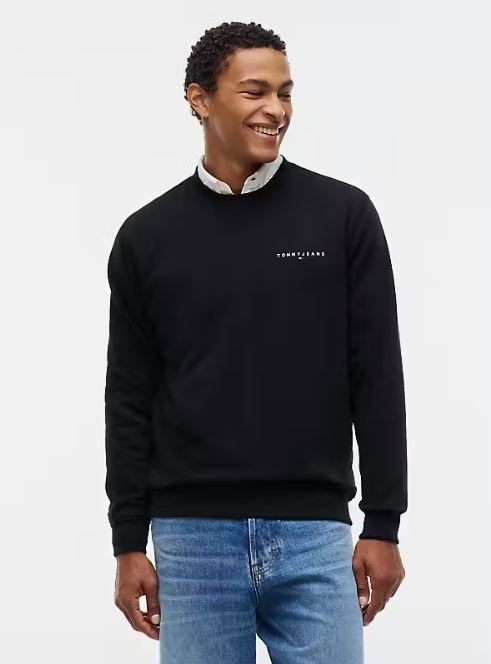 Tommy Jeans Reg Linear Crew - Black