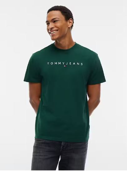 Tommy Jeans Reg Linear Logo Tee - Velvet Green