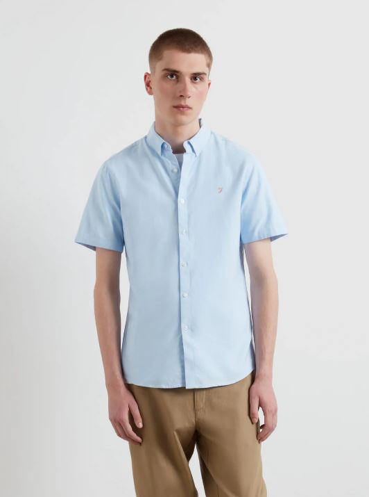 Farah Brewer SS Shirt - Sky Blue