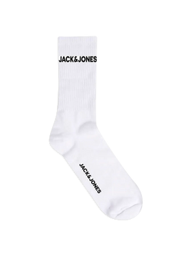 Jack & Jones Basic Logo Tennis Sock 5 Pack - White