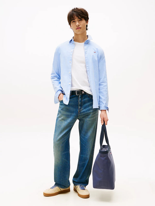 Tommy Jeans Slim Stretch Oxford Shirt - Perfume Blue