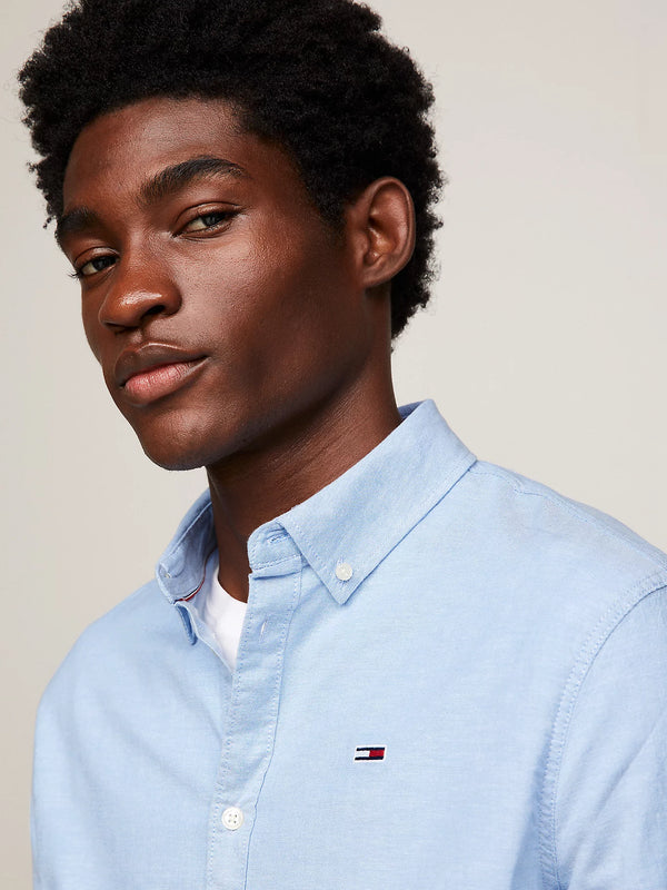 Tommy Jeans Slim Stretch Oxford Shirt - Perfume Blue