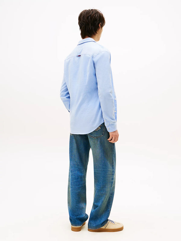 Tommy Jeans Slim Stretch Oxford Shirt - Perfume Blue