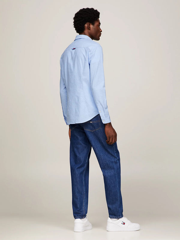 Tommy Jeans Slim Stretch Oxford Shirt - Perfume Blue