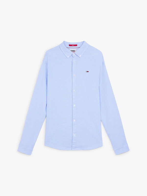 Tommy Jeans Slim Stretch Oxford Shirt - Perfume Blue