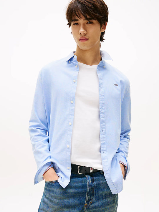 Tommy Jeans Slim Stretch Oxford Shirt - Perfume Blue