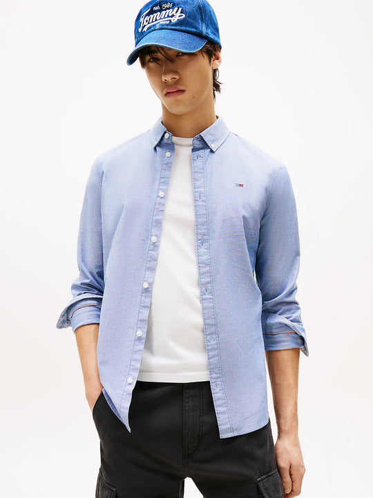 Tommy Jeans Slim Stretch Oxford Shirt - Twilight Navy