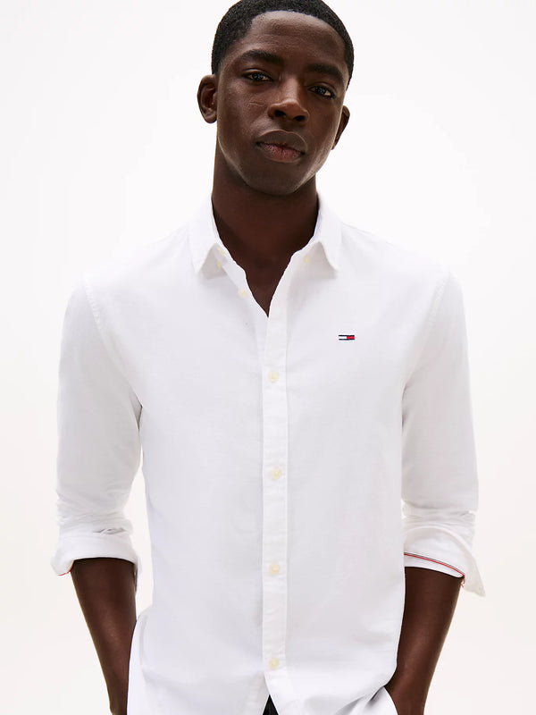 Tommy Jeans Slim Stretch Oxford Shirt - White