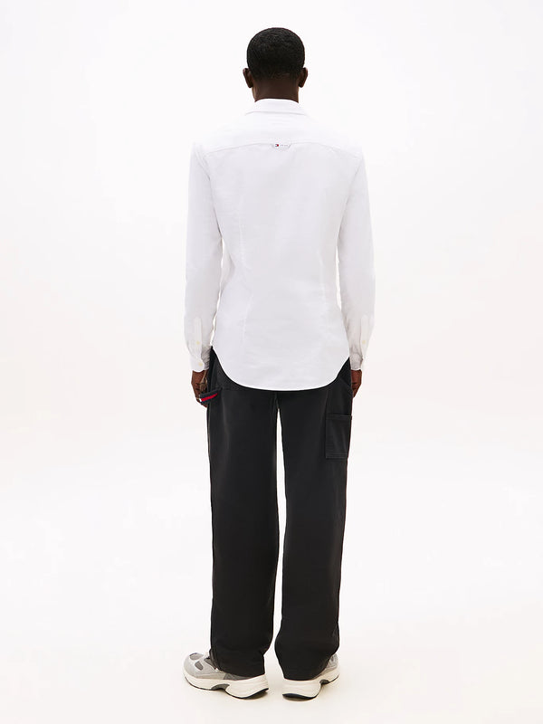 Tommy Jeans Slim Stretch Oxford Shirt - White