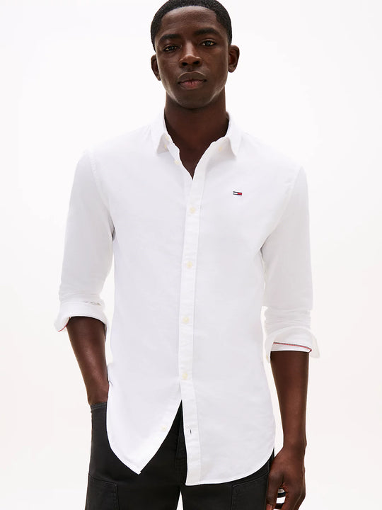 Tommy Jeans Slim Stretch Oxford Shirt - White