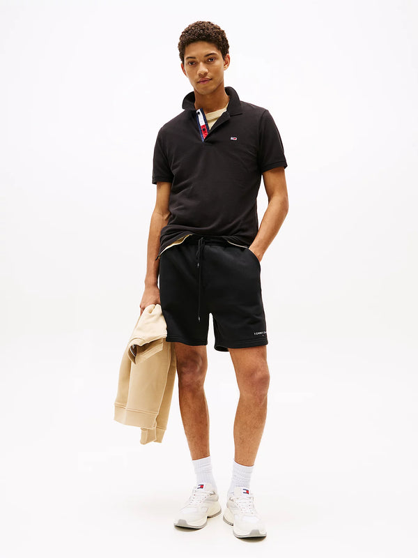 Tommy Jeans Slim Placket Polo - Black