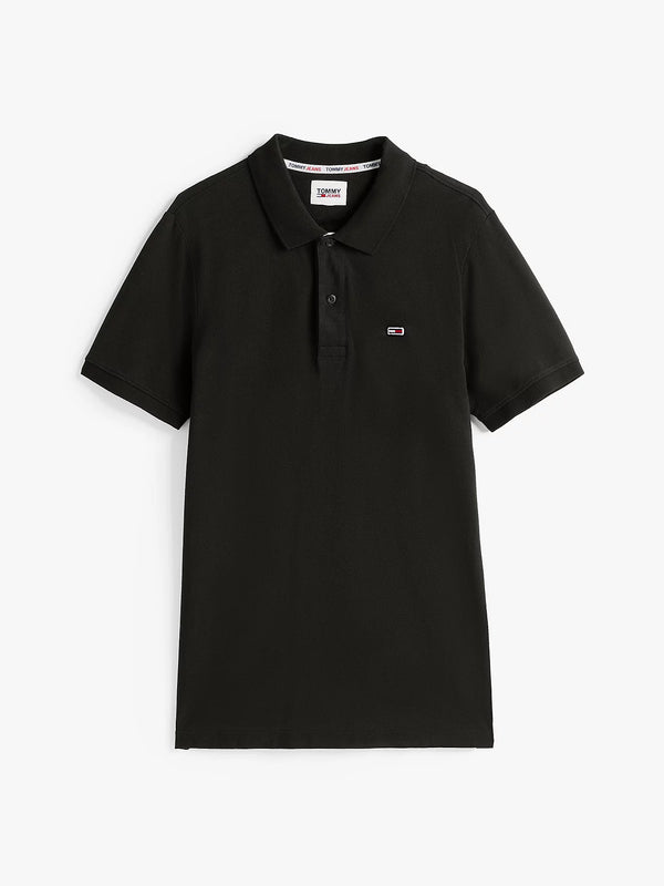 Tommy Jeans Slim Placket Polo - Black