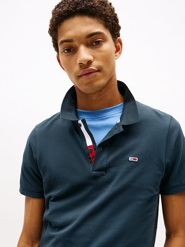 Tommy Jeans Slim Placket Polo - Twilight Navy