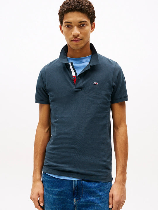 Tommy Jeans Slim Placket Polo - Twilight Navy