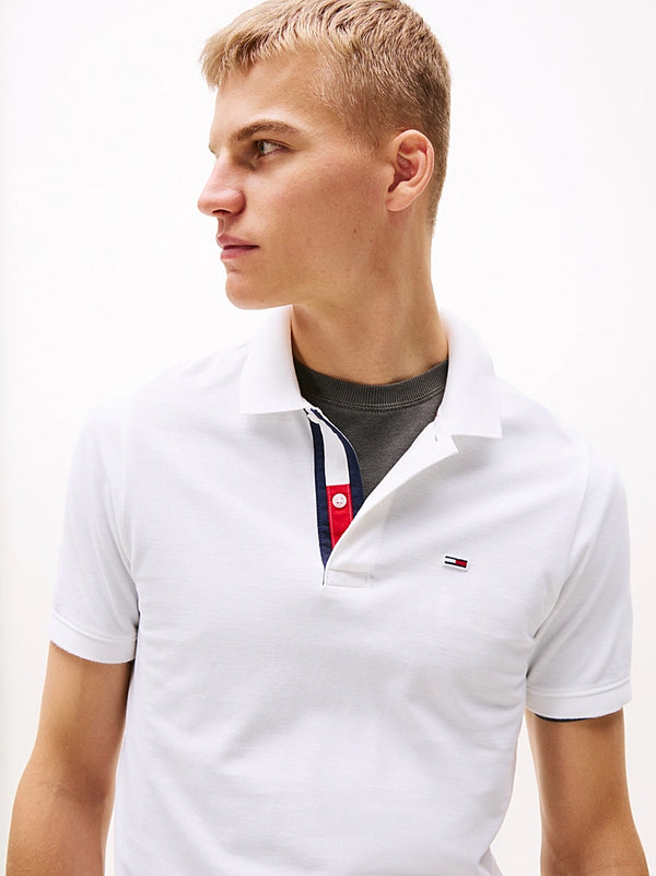 Tommy Jeans Slim Placket Polo - White