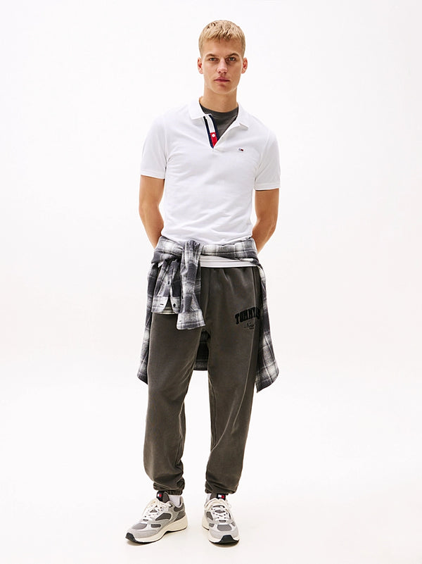 Tommy Jeans Slim Placket Polo - White