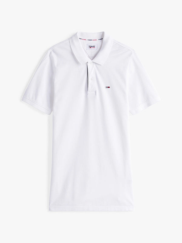 Tommy Jeans Slim Placket Polo - White