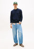 Tommy Jeans Regular Linear Crew Neck - Dark Night Navy/Sweet Blue