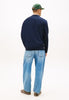 Tommy Jeans Regular Linear Crew Neck - Dark Night Navy/Sweet Blue