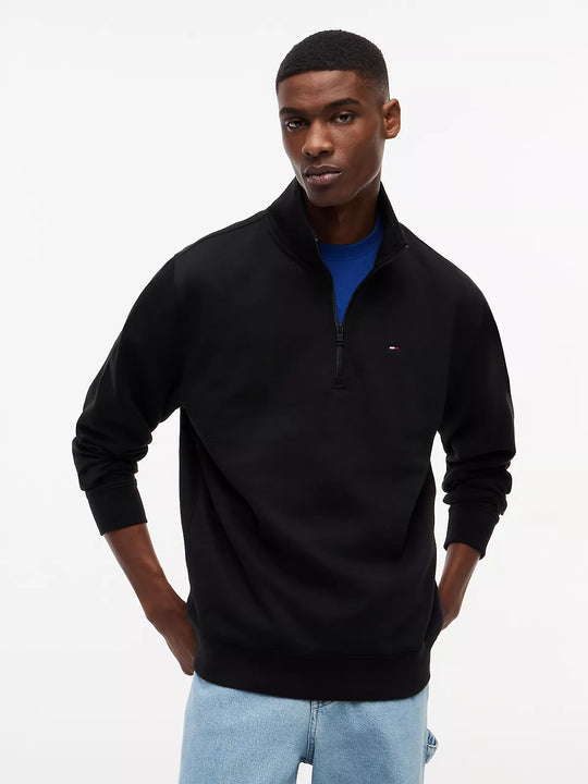 Tommy Jeans Regular Fleece 1/4 Zip - Black