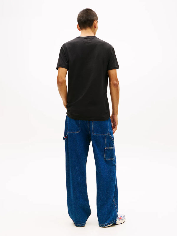 Tommy Jeans Regular Linear Logo Tee - Black