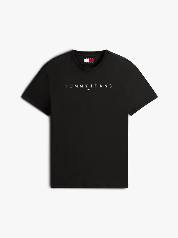 Tommy Jeans Regular Linear Logo Tee - Black