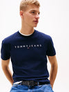 Tommy Jeans Regular Linear Logo Tee - Dark Night Navy