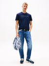 Tommy Jeans Regular Linear Logo Tee - Dark Night Navy
