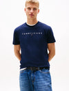 Tommy Jeans Regular Linear Logo Tee - Dark Night Navy