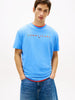 Tommy Jeans Regular Linear Logo Tee -  Blue Twilight