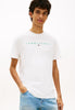 Tommy Jeans Regular Linear Logo Tee - Ecru/Bahama Green
