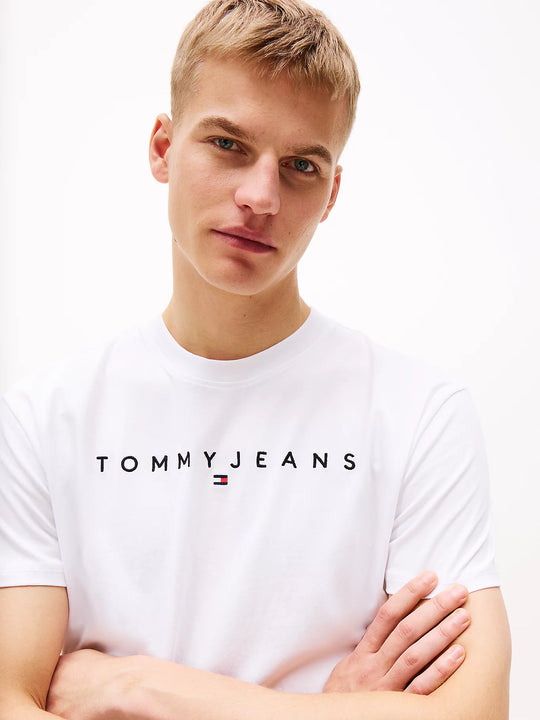 Tommy Jeans Regular Linear Logo Tee - White