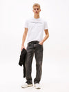 Tommy Jeans Regular Linear Logo Tee - White