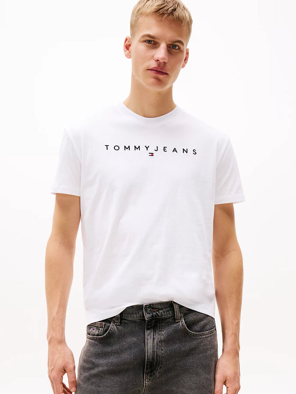 Tommy Jeans Regular Linear Logo Tee - White
