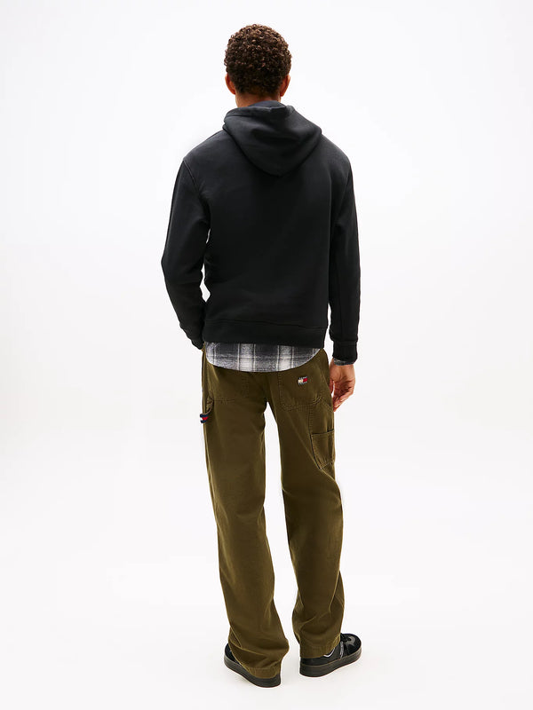 Tommy Jeans Regular Linear Logo Hoodie - Black