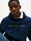 Tommy Jeans Regular Linear Logo Hoodie - Dark Night Navy