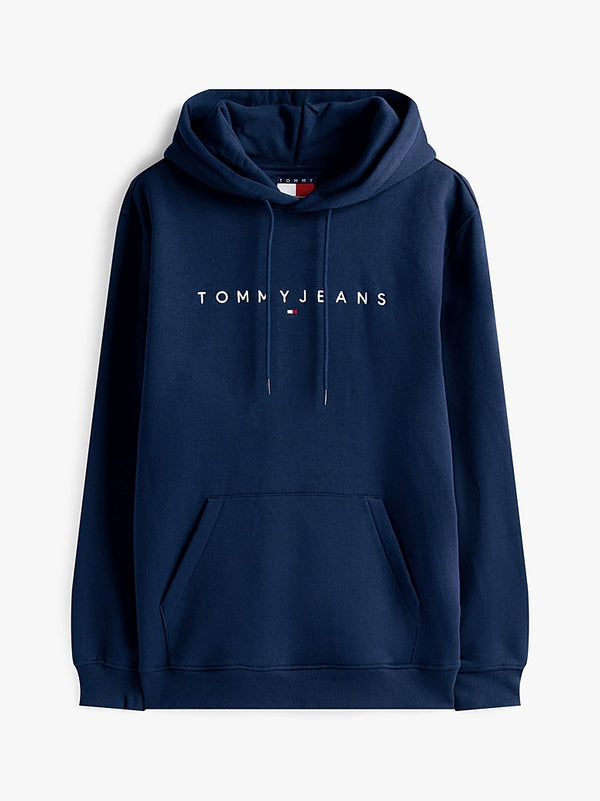 Tommy Jeans Regular Linear Logo Hoodie - Dark Night Navy