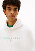 Tommy Jeans Regular Linear Logo Hoodie - Ancient White/Bahama Green